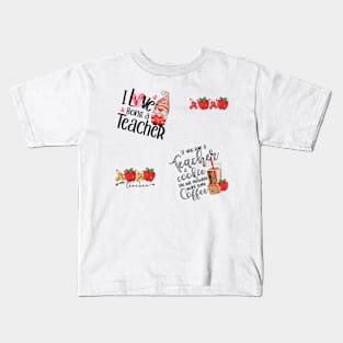 Retro Teacher Valentine Stickers Pack Kids T-Shirt